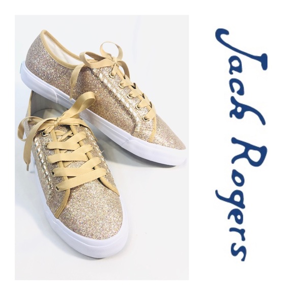 Jack Rogers Shoes - New Jack Rogers Carter Gold Glitter Sneakers